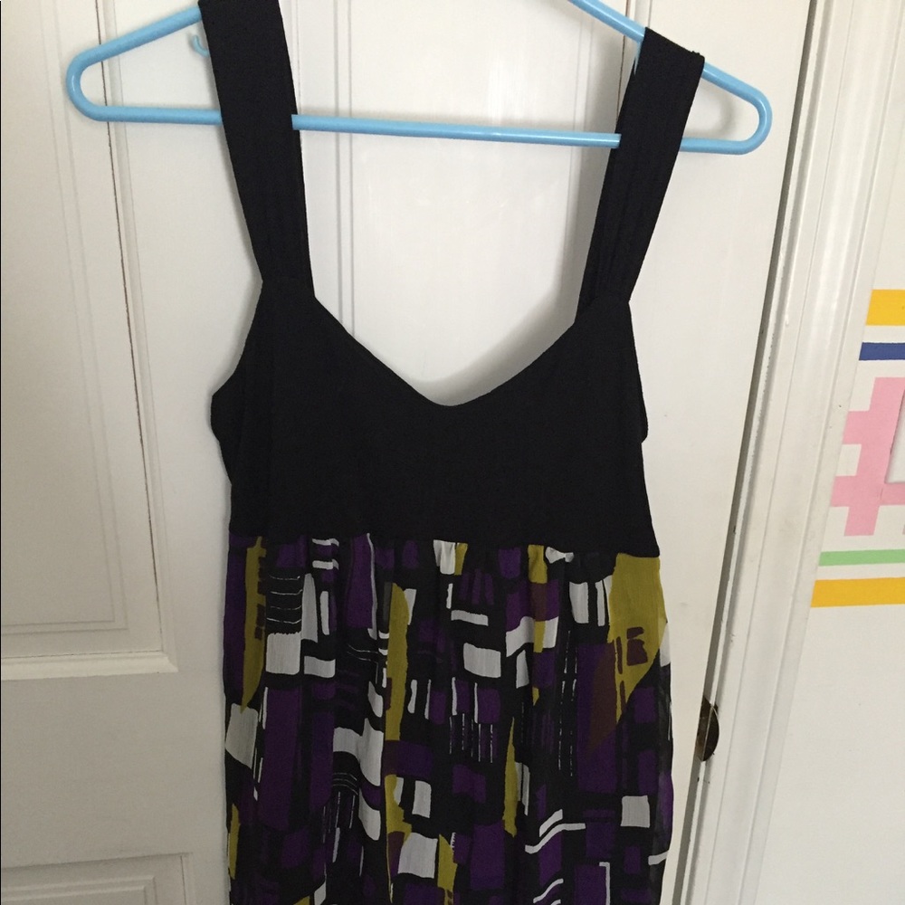 Forever 21 Stretchy Black Printed Dress Large
